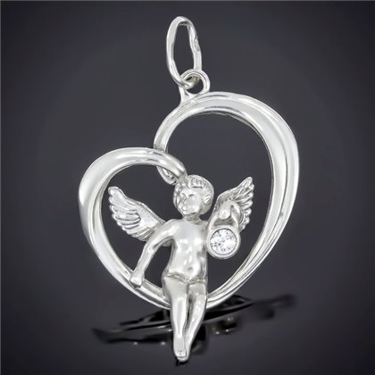 Підвіс 556 цирконій білий Rh Timofeev