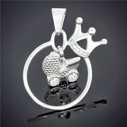 Підвіс 554 цирконій білий Rh Timofeev