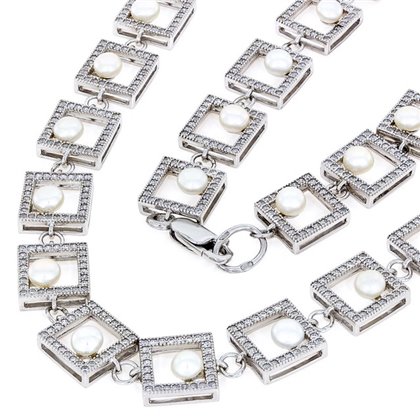 Кольє 852 перлина біла Rh Timofeev