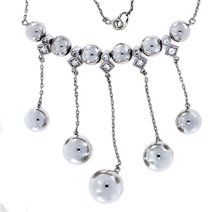 Кольє 894 цирконій білий Rh Timofeev