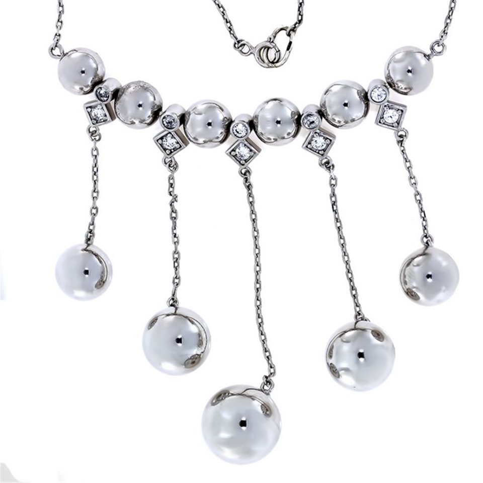 Кольє 894 цирконій білий Rh Timofeev