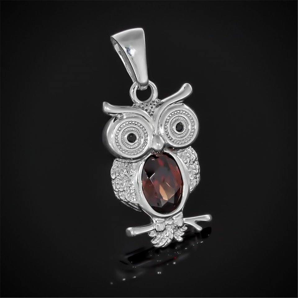 Підвіс 608 гранат/цирконій чорний Rh Timofeev