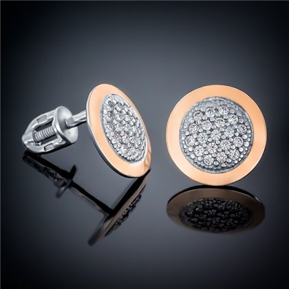 Сережки 001 цирконій білий Rh Timofeev