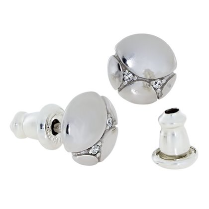 Сережки 872 цирконій білий Rh Timofeev