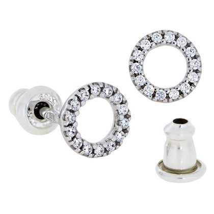 Сережки 874 цирконій білий Rh Timofeev