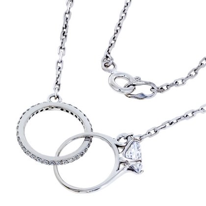 Кольє 873 цирконій білий Rh Timofeev