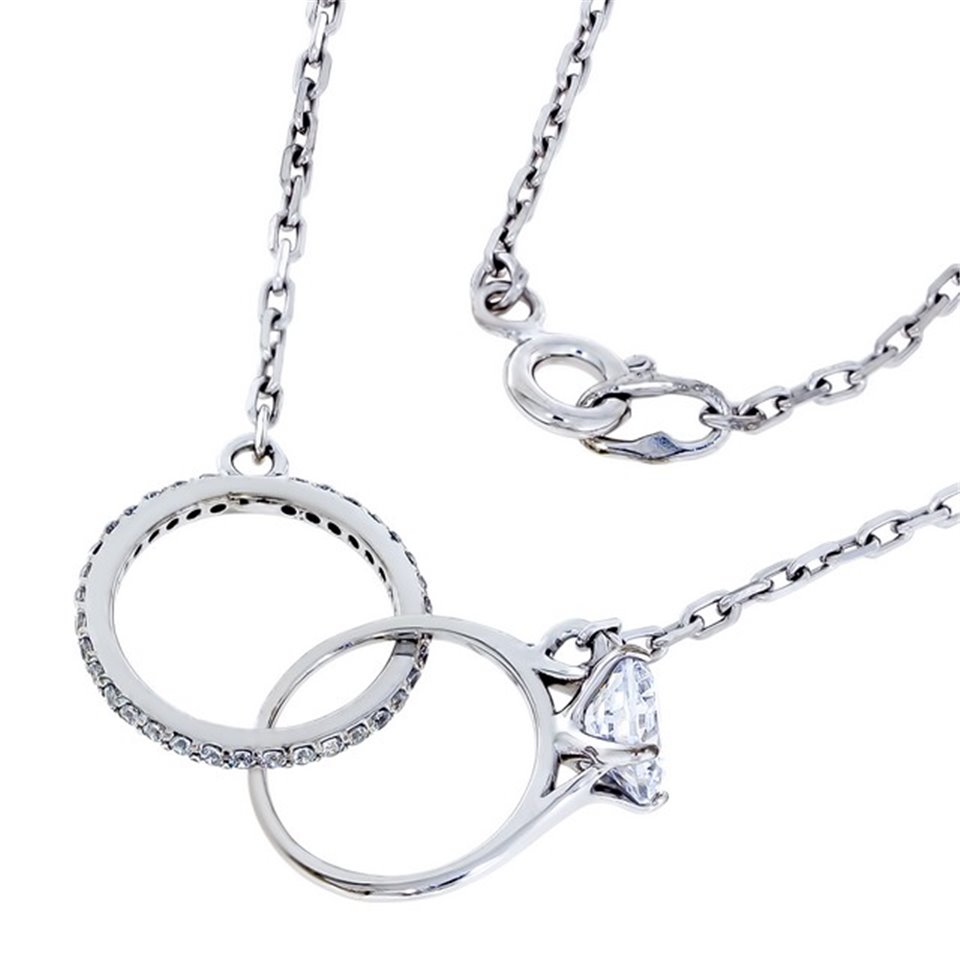 Кольє 873 цирконій білий Rh Timofeev