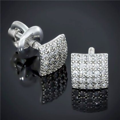 Сережки 005 цирконій білий Rh Timofeev