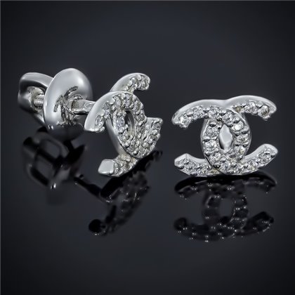 Сережки 007 цирконій білий Rh Timofeev