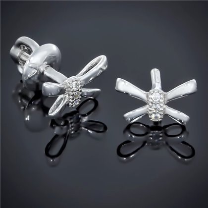 Сережки 008 цирконій білий Rh Timofeev