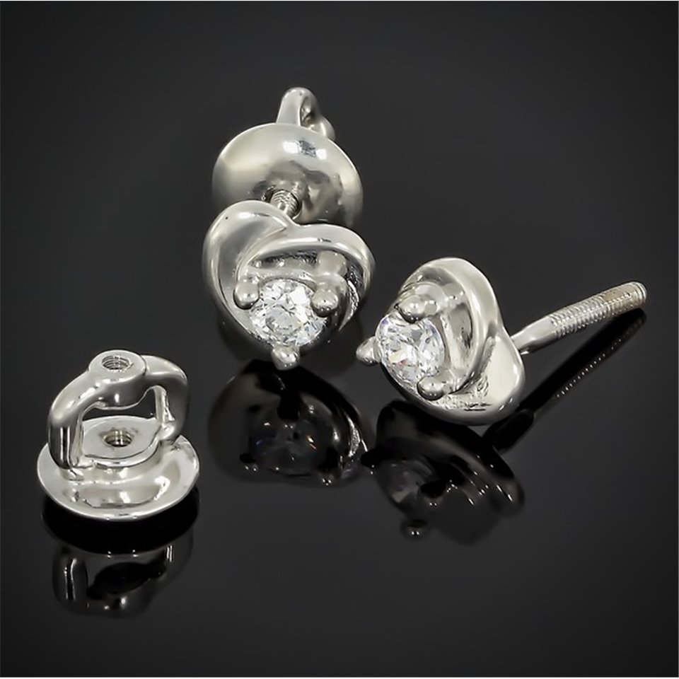 Сережки 011 цирконій білий Rh Timofeev