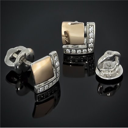 Сережки 015 цирконій білий Rh Timofeev