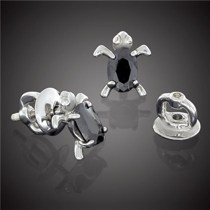 Сережки 016 turtle родій Timofeev