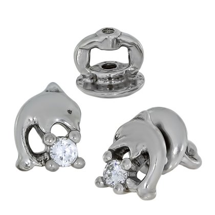 Сережки 020 цирконій білий Rh Timofeev