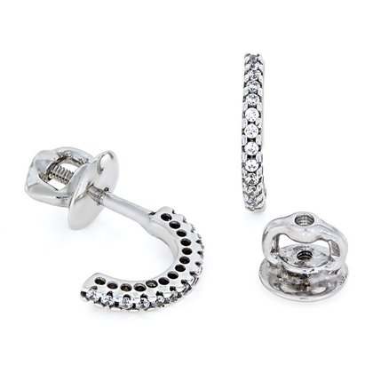 Сережки 021 цирконій білий Rh Timofeev