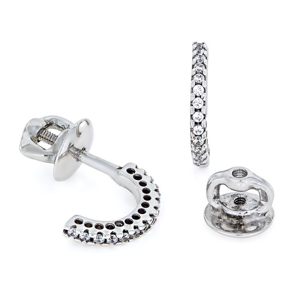 Сережки 021 цирконій білий Rh Timofeev