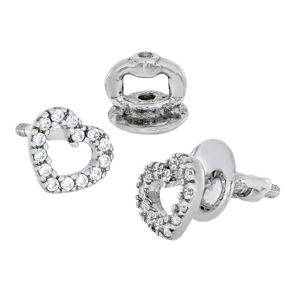 Сережки 023 цирконій білий Rh Timofeev