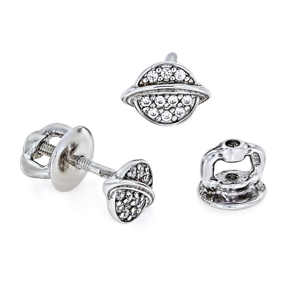 Сережки 030 цирконій білий Rh Timofeev