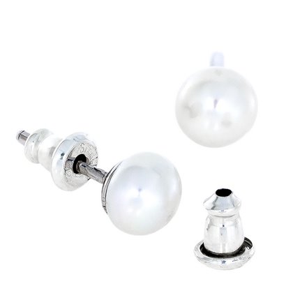 Сережки 027 перлина біла Rh Timofeev