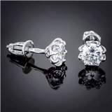 Сережки 002 цирконій білий Rh