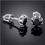 Сережки 002 цирконій чорний Rh