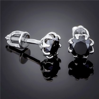 Сережки 002 цирконій чорний Rh Timofeev