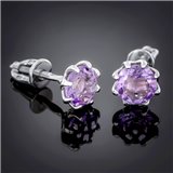 Сережки 002 аметист Rh