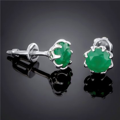 Сережки 002 альпініт зелений Rh Timofeev