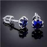Сережки 002 альпініт синій Rh