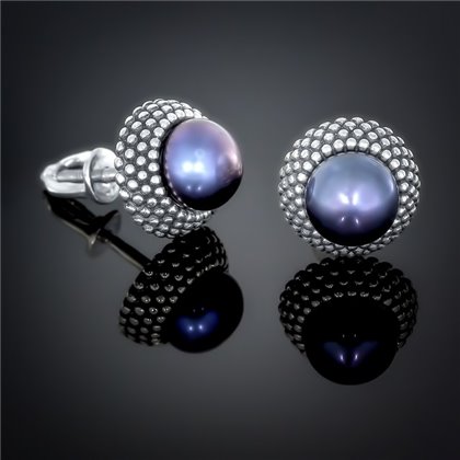 Сережки 003 перлина чорна Timofeev