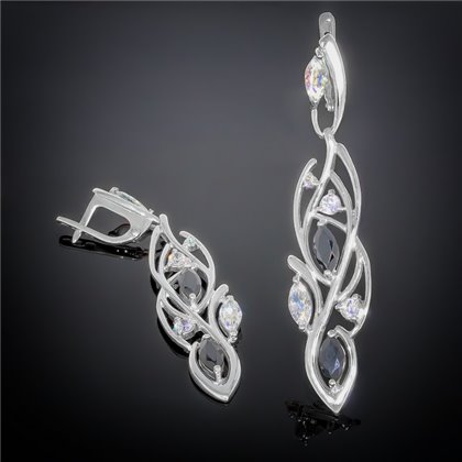 Сережки 029 чорно білі Rh Timofeev