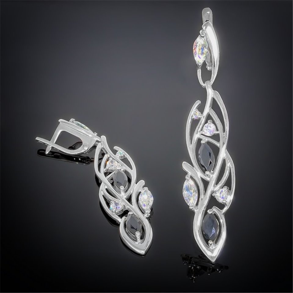 Сережки 029 чорно білі Rh Timofeev