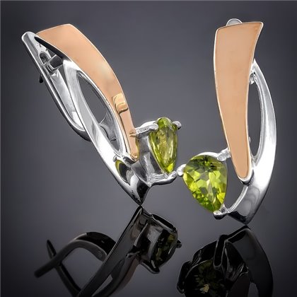 Сережки 79 хризоліт Rh Timofeev