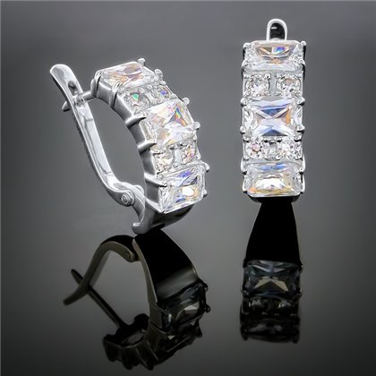 Сережки 131 білі Rh Timofeev