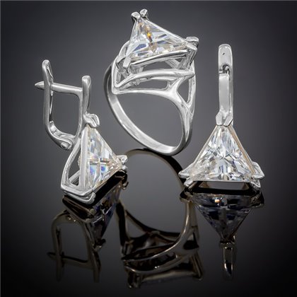 Сережки 132 білі Rh Timofeev