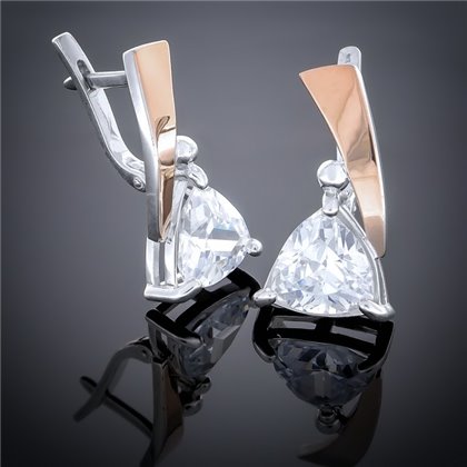 Сережки 146 білі Rh Timofeev