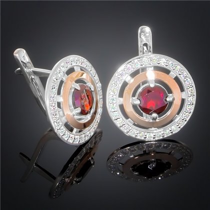 Сережки 182 гранат Rh Timofeev