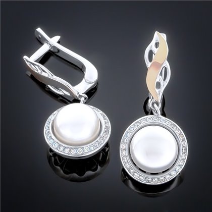 Сережки 193 перлина біла Rh Timofeev