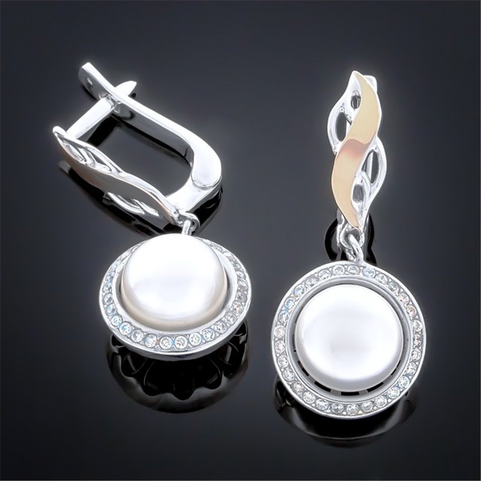 Сережки 193 перлина біла Rh Timofeev