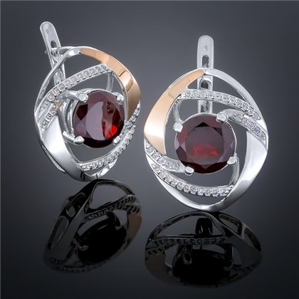 Сережки 194 гранат Rh Timofeev