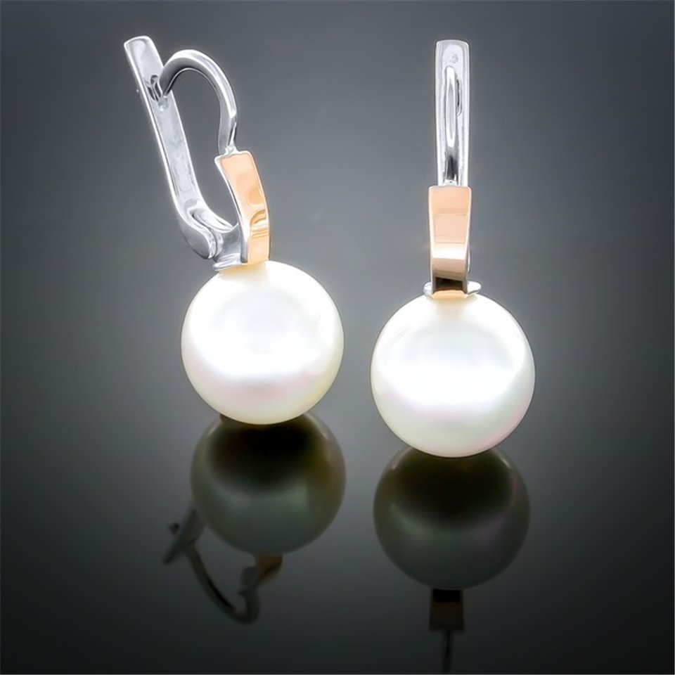 Сережки 197 перлина біла Rh Timofeev