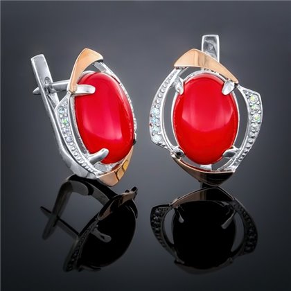 Сережки 207 корал Rh Timofeev