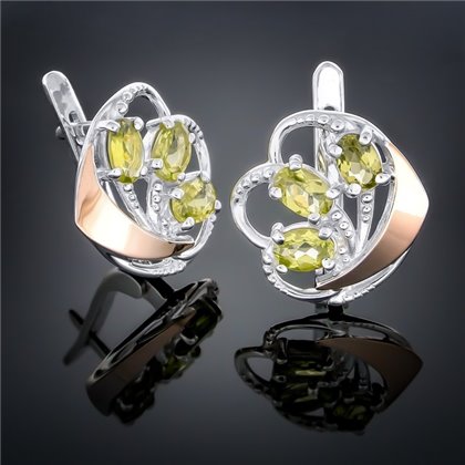 Сережки 263 хризоліт Rh Timofeev