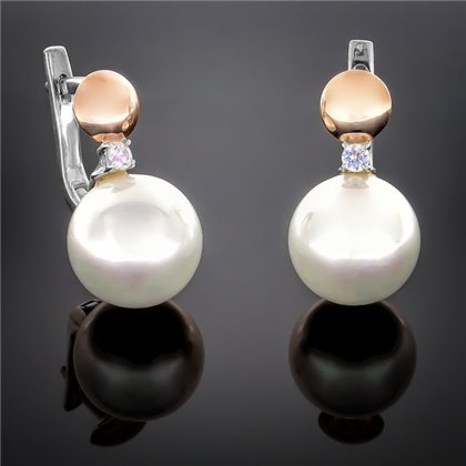 Сережки 265 перлина біла Rh Timofeev