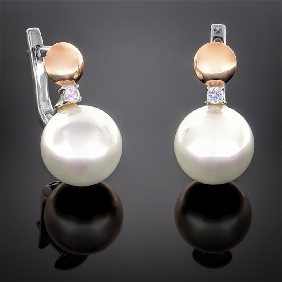 Сережки 265 перлина біла Rh Timofeev