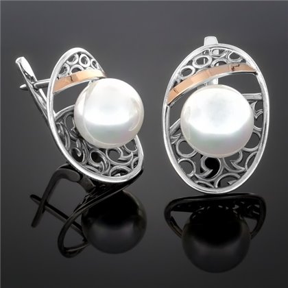 Сережки 282 перлина біла Timofeev