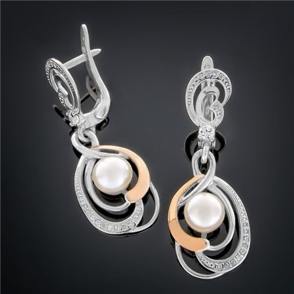 Сережки 291 перлина біла Rh Timofeev