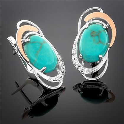 Сережки 313 бірюза Rh Timofeev