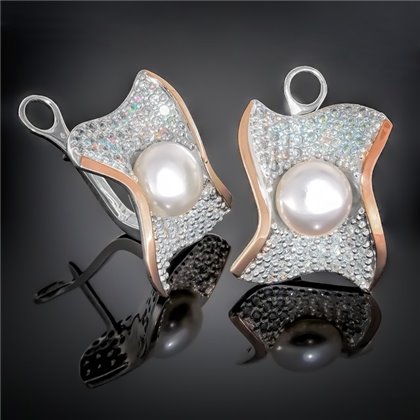 Сережки 365 перлина біла Rh Timofeev