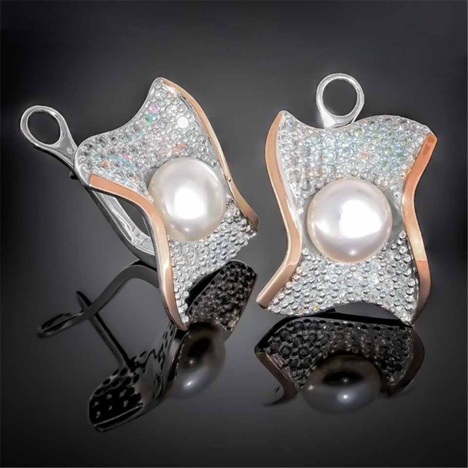 Сережки 365 перлина біла Rh Timofeev